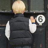 Dave&Bela Toddler Boys Balck Turtle Warm Comfortable Puffer Down Vests