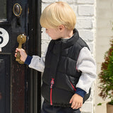 Dave&Bela Toddler Boys Balck Turtle Warm Comfortable Puffer Down Vests