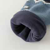 Dave&Bella Toddler Boys Navy Cute Dog Jacquard Thickened Warm Cozy Cardigans