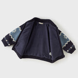 Dave&Bella Toddler Boys Navy Cute Dog Jacquard Thickened Warm Cozy Cardigans