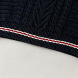 Dave&Bella Toddler Boys Navy Polo Collar Mock Two-Piece Cozy Cotton Sweaters