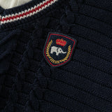 Dave&Bella Toddler Boys Navy Polo Collar Mock Two-Piece Cozy Cotton Sweaters