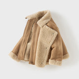 Dave&Bella Toddler Boys Camel Turndown Collar Warm Windproof Jackets