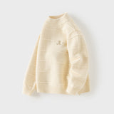 Dave&Bella Toddler Boys Blue/Beige Turtle Soft Cozy Cotton Simple Versatile Sweaters