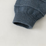 Dave&Bella Toddler Boys Blue/Beige Turtle Soft Cozy Cotton Simple Versatile Sweaters