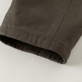 Dave&Bella Toddler Boys Beige/Drak Khaki Fleece-Line Simple Versatile Warm Pants
