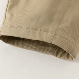 Dave&Bella Toddler Boys Beige/Drak Khaki Fleece-Line Simple Versatile Warm Pants