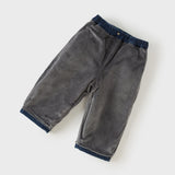 Dave&Bella Toddler Boys Denim Blue Classic Simple Versatile Fleece-Line Soft Jeans