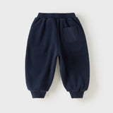 Dave&Bella Toddler Girls/Boys Navy/Carbon Black Cat Print Fleece Soft Cozy Jogger Pants