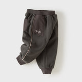 Dave&Bella Toddler Girls/Boys Navy/Carbon Black Cat Print Fleece Soft Cozy Jogger Pants