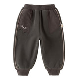 Dave&Bella Toddler Girls/Boys Navy/Carbon Black Cat Print Fleece Soft Cozy Jogger Pants