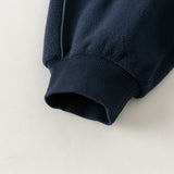 Dave&Bella Toddler Girls/Boys Navy/Carbon Black Cat Print Fleece Soft Cozy Jogger Pants