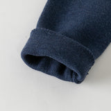 Dave&Bella Toddler Boys Navy Jacquard Round Collar Long Sleeve Soft Cozy Wool Blend Sweaters