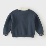 Dave&Bella Toddler Boys/Girls Blue/Purple Turtle Classic Cotton Cozy Soft Comfortable Sweaters