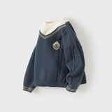 Dave&Bella Toddler Boys/Girls Blue/Purple Turtle Classic Cotton Cozy Soft Comfortable Sweaters