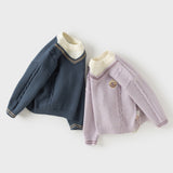 Dave&Bella Toddler Boys/Girls Blue/Purple Turtle Classic Cotton Cozy Soft Comfortable Sweaters