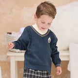 Dave&Bella Toddler Boys/Girls Blue/Purple Turtle Classic Cotton Cozy Soft Comfortable Sweaters