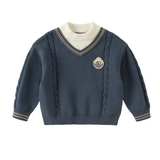 Dave&Bella Toddler Boys/Girls Blue/Purple Turtle Classic Cotton Cozy Soft Comfortable Sweaters