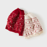 Dave&Bella Toddler Girls Red/White Turtle Sweet Jacquard Christmas Soft Cozy Sweaters