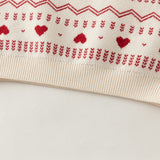Dave&Bella Toddler Girls Red/White Turtle Sweet Jacquard Christmas Soft Cozy Sweaters