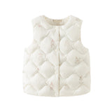 Dave&Bella Toddler Girls Pink/Beige Outwear Lightweight Warmth Down Puffer Vests