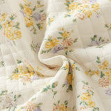 Dave&Bella Baby Girls Beige Floral Print Doll Collar Cozy Comfortable Cotton Rompers