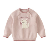 Dave&Bella Toddler Girls/Boys Pink/Blue Cute Sweet Print Cozy Comfortable Wool Sweaters