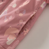 Dave&Bella Toddler Girls/Boys Pink/Beige Flower/Dinosaur Print Hooded Windproof Jackets