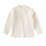 Dave&Bella Toddler Girls Beige/Light Purple Cute Rabbit Print Turtle Slim Fit T-shirts