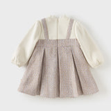 Dave&Bella Toddler Girls Light Purple Turtle Mock Two-Piece A-line Party Fleece Dress