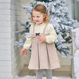 Dave&Bella Toddler Girls Light Purple Turtle Mock Two-Piece A-line Party Fleece Dress