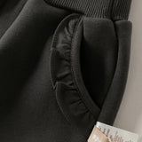 Dave&Bella Toddler Girls Pink/Dark Gray/Gray Fleece-Line Soft Cozy Jogger Pants