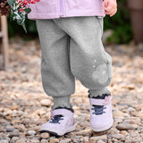 Dave&Bella Toddler Girls Pink/Dark Gray/Gray Fleece-Line Soft Cozy Jogger Pants