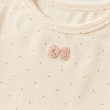 Dave&Bella Toddler Girls Grey/Beige Simple Versatile Soft Polka Dot Print T-Shirts