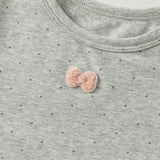 Dave&Bella Toddler Girls Grey/Beige Simple Versatile Soft Polka Dot Print T-Shirts