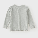 Dave&Bella Toddler Girls Grey/Beige Simple Versatile Soft Polka Dot Print T-Shirts