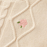 Dave&Bella Toddler Girls Pink/Light Yellow Tiny Flower Print Soft Cozy Sweaters