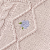 Dave&Bella Toddler Girls Pink/Light Yellow Tiny Flower Print Soft Cozy Sweaters