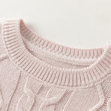 Dave&Bella Toddler Girls Pink/Light Yellow Tiny Flower Print Soft Cozy Sweaters