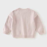 Dave&Bella Toddler Girls Pink/Light Yellow Tiny Flower Print Soft Cozy Sweaters