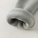 Dave&Bella Toddler Girls Grey Fleece-Line Tiny Bow Tie Versatile Leggings