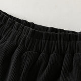Dave&Bella Toddler Girls Apricot/Black Sweet Flower Embroidery Cozy Pants