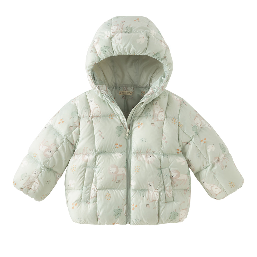 Dave&Bela Toddler Girls/Boys Hooded Multiple Colors Cute Print Warm Puffer Down Jackets