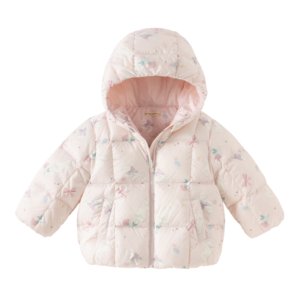 Dave&Bela Toddler Girls/Boys Hooded Multiple Colors Cute Print Warm Puffer Down Jackets