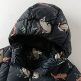 Dave&Bela Toddler Girls/Boys Hooded Multiple Colors Cute Print Warm Puffer Down Jackets