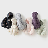 Dave&Bela Toddler Girls/Boys Hooded Multiple Colors Cute Print Warm Puffer Down Jackets
