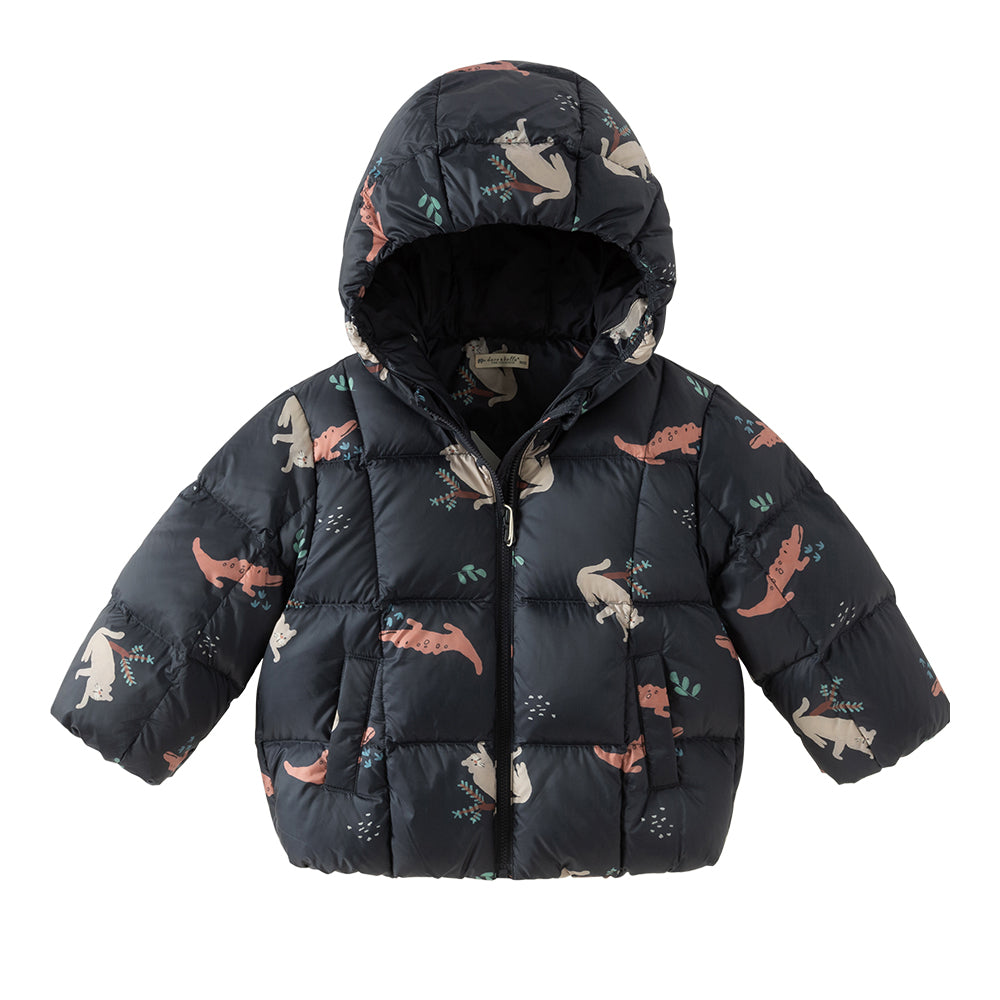 Dave&Bela Toddler Girls/Boys Hooded Multiple Colors Cute Print Warm Puffer Down Jackets