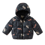 Dave&Bela Toddler Girls/Boys Hooded Multiple Colors Cute Print Warm Puffer Down Jackets