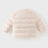 Dave&Bella Toddler Girls White/Pink Sweet Floral Print Warm Cozy Puffer Down Jackets