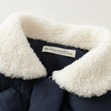 Dave&Bella Toddler Girls Navy/Pink Sweet Cute Print Cozy Warm Puffer Duck Down Vests